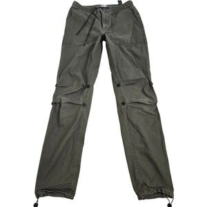 Topman Cargo Jogger Pants Mens 32x34 Olive Green Good Drawstring Bungee Hem